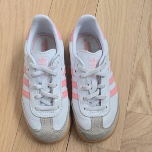 Adidas Kids Sneakers - White, Pink, and Gray
